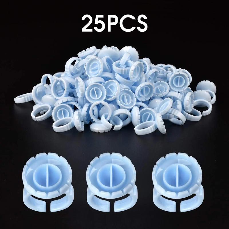 25pcs pack Glue Holder With Finger Ring, Eyelash Adhesive Holder, Makeup Tool For Women