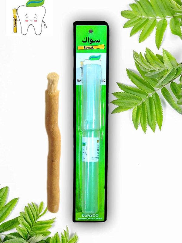 Miswak Sticks for Teeth | Sewak Natural Toothbrush | Siwak Organic Wooden Tooth Brush Oral Teeth Whitener with Holder | Vacuum Sealed مسواك by GENDA (1 Pack)