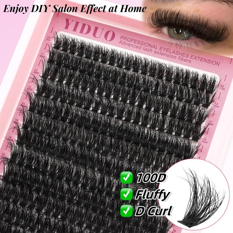 Large Capacity Individual Lashes Kit, 1 Set DIY Fluffy Dramatic Cat Eye Look Self Grafting Curl Eyelashes, Eye Makeup Supplies for Women & Girls, Christmas Gift, Eyelashes Extension Kit, Individual Lash