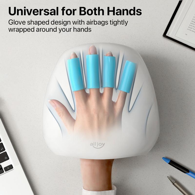 ALLJOY Hand Massager with Heat, Rechargeable Finger Massager with 3 Levels Compression