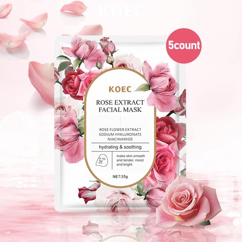 Fruit Facial Sheet Mask, 5pcs Moisturizing & Soothing Facial Sheet Mask, Hydrating & Nourishing Facial Sheet Mask, Face Care Mask, Skincare Product For Women & Men