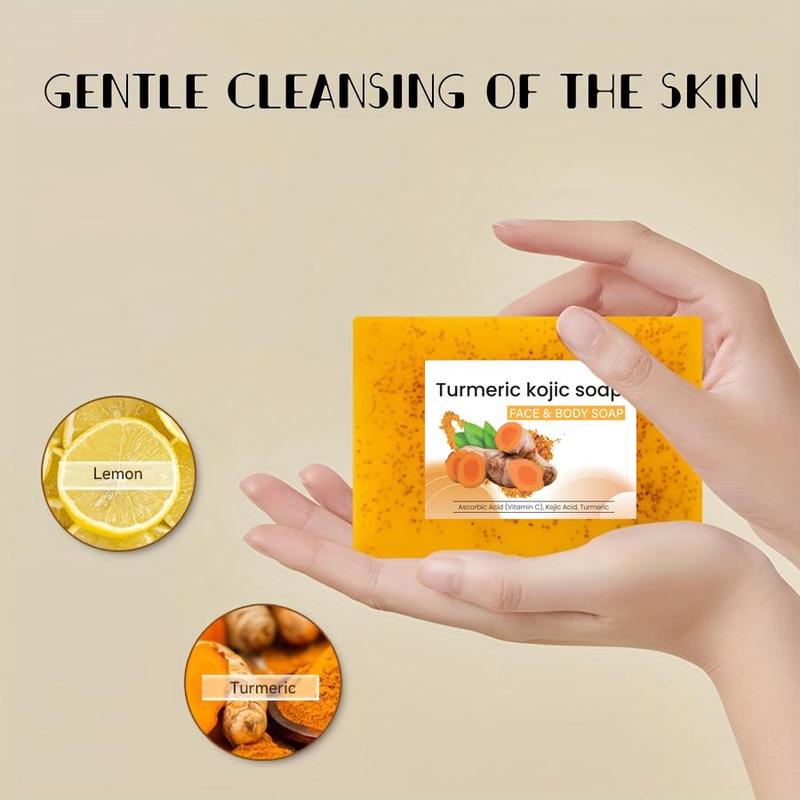 Turmeric Lemon Soap Bar, 6 Counts set Deep Cleansing & Brightening Soap Bar Contains Shea Butter, Olive Oil, Vitamin E, Moisturizing Body Wash Soap for All Skin Types.