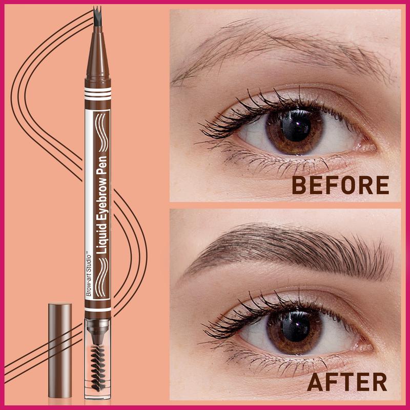 iMethod Microblading Eyebrow Pen - Eyebrow Pencil 2-in-1 Dual-Ended Eye Brow Pencils for Women with 3-Fork-Tip and Spoolie Brush Create Natural Hair-Like Defined Brows, Last All-Day