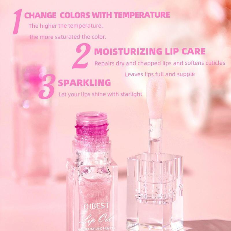 Temperature Changing Lip Oil, Moisturizing Lip Care Stick, Easy Coloring Lip Gloss, Women's Non-stick Cup Lip Glaze