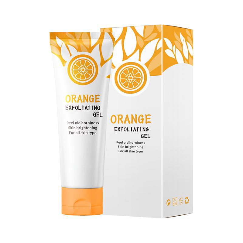 Orange Exfoliating Gel Scrub for Face and Body,  Cleans Pores, Removes Blackheads and Moisturizes Skin,  for All Skin Types