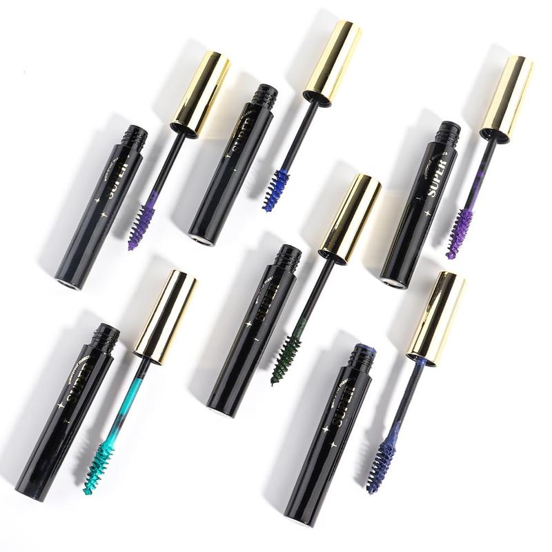 Colored Colorful Waterproof Mascara for Eyelashes Set,Blue White Black Brown Purple Long lasting Charming Voluminous Cruelty Free Vegan Eye Makeup (A-6Pcs 02#&03#&04#&08#&09#&11# Blue&Green&Purple, A)