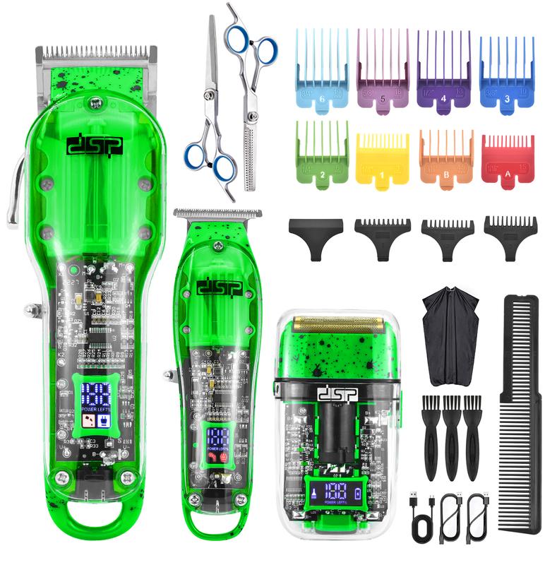 DSP Hair Clipper, Trimmer, Beard Shaver Kit for Men Professional Barber Set, Zero Gap T-Blade,  LED Display Comfort usb rechargeable