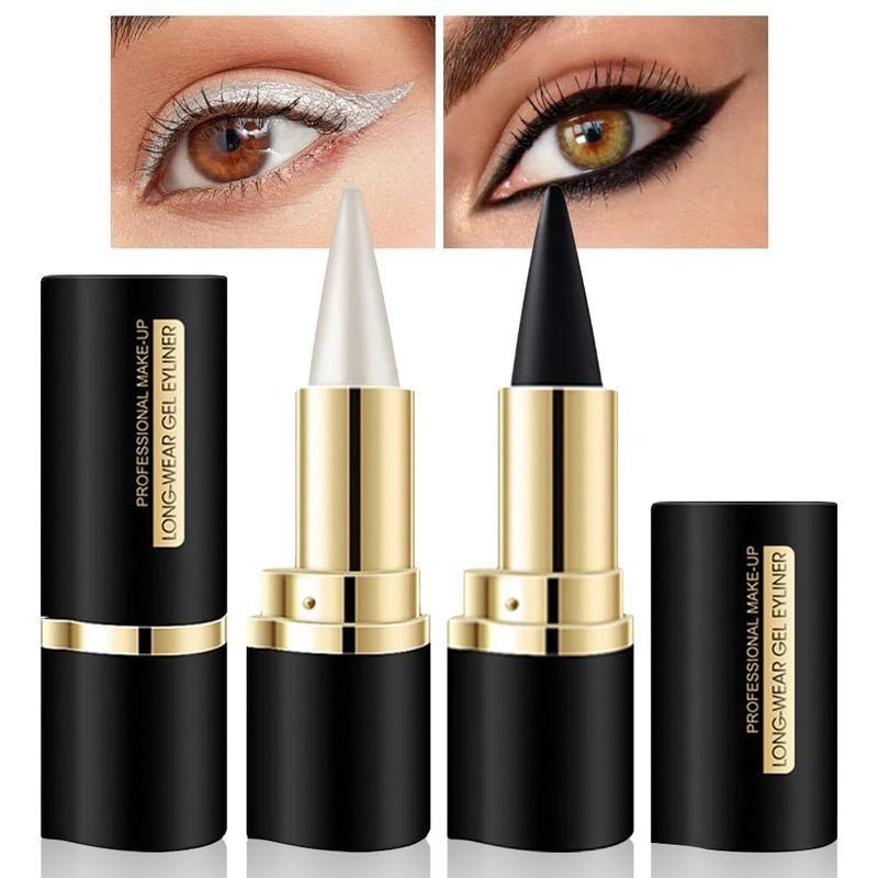 Black Eyeliner Pencil Waterproof Eye Enhancing Stick Solid Thick Gel Smooth 24 Hours Long Lasting Smoky Eye Liner, Cosmetic Beauty Lipliner, Quick Drying Eyeliner Pen, Professional Daily Makeup Accessories, Beetlejuice Makeup