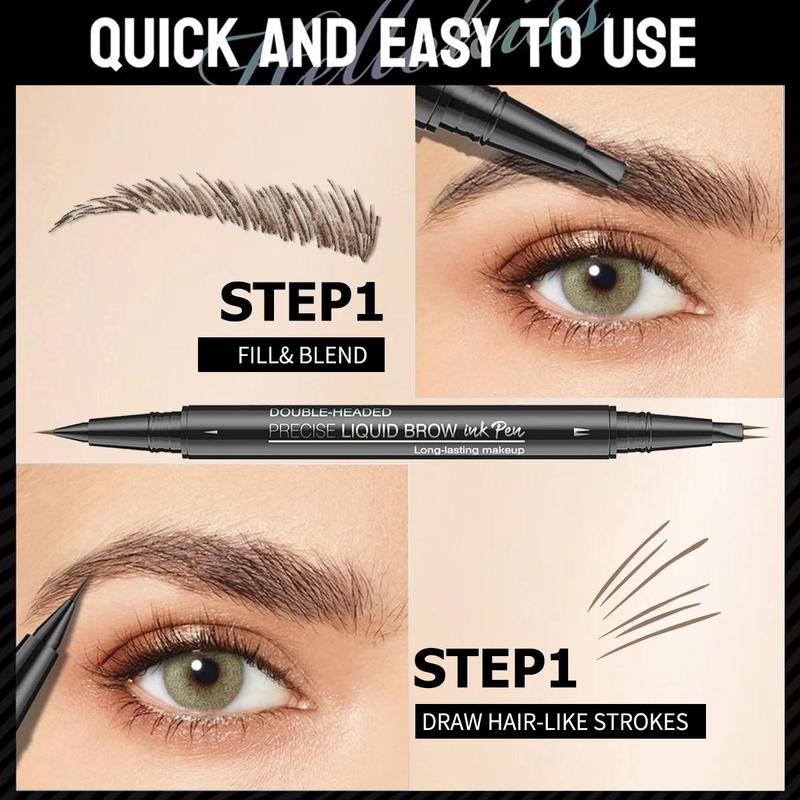 [Only $9.99!!!] Curved Eyebrow Pen - Eyebrow Pencil, Brow Pencil 2-in-1 Dual-Ended Microblading Eyebrow Pen with Micro-Fork-Tip and Precise Brush-Tip Create Natural Hair-Like Brows, Last All-Day