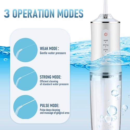 Electric Water Flosser Cordless for Teeth 3 Modes 4 Jet Tips Cleaning and Flossing Water Dental Portable Floss Irrigator Oral Water Flossed Rechargeable Tonsil Stone Travel Adults