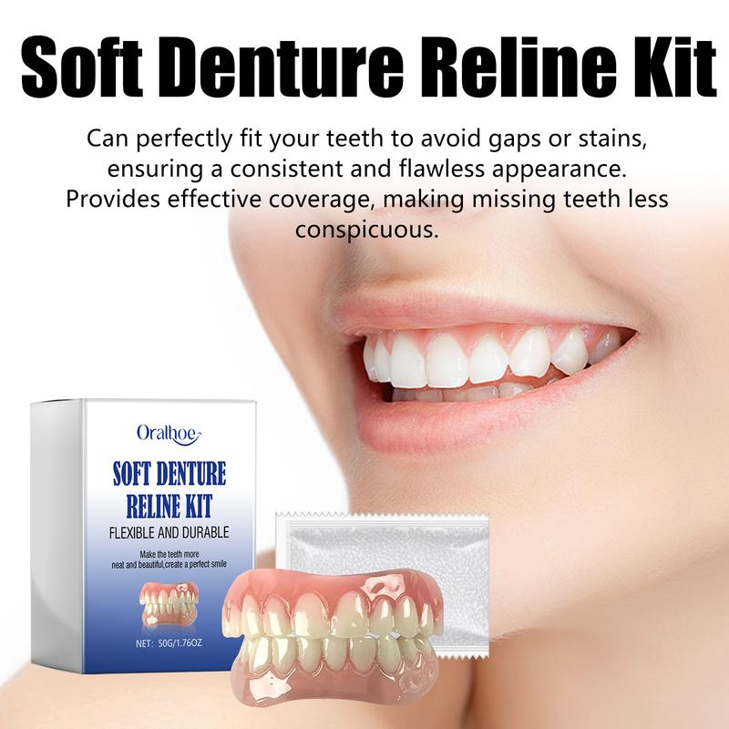 Upper and Lower Veneer Dentures Set with Teeth Glues Natural Fake Teeth Instant on Smile Comfort Fit for Women and Men Fix Your Smile at Home Within Minutes