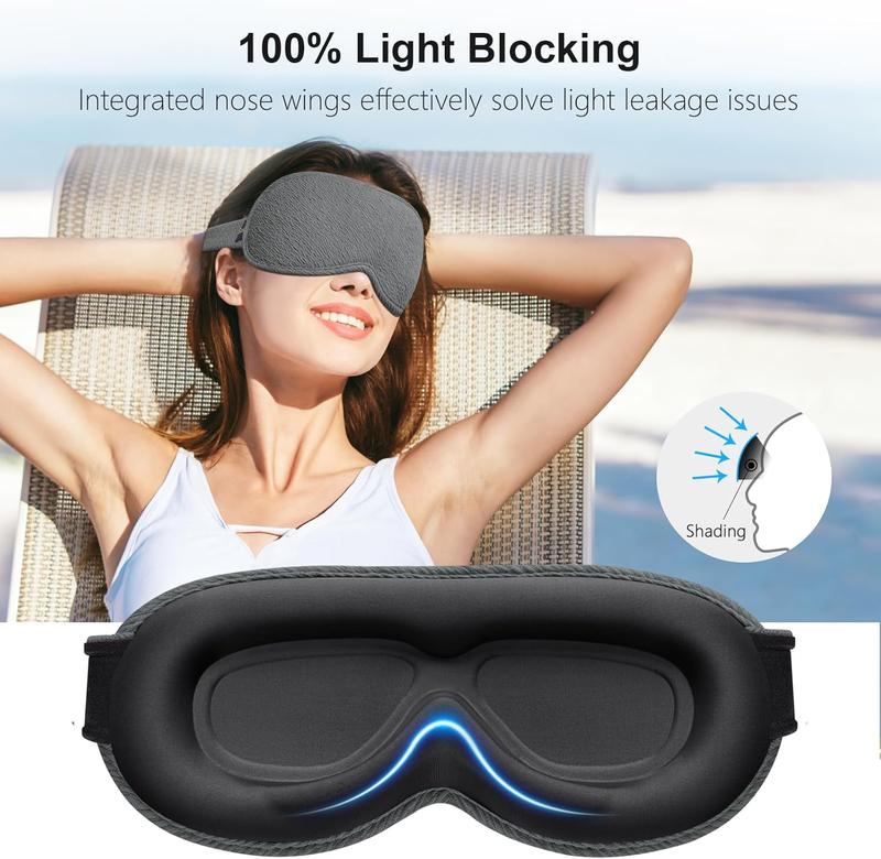 Blackout Sleep Eye Mask for Women Men,Zero Eye Pressure Sleeping Mask-Ergonomic Design 3D Cutout Eye Movement and Eyelash Friendly Night Blindfold,Ultra Soft&Comfortable for Sleeping-Grey