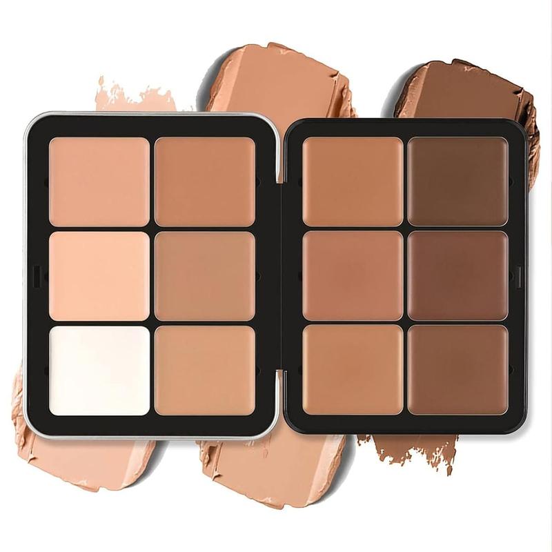 Professional Color Correcting Concealer Cream,12 Color Concealer Foundation Palette,Long-Wearing Full Coverage Makeup and Corrector for Under Eye Dark Circles