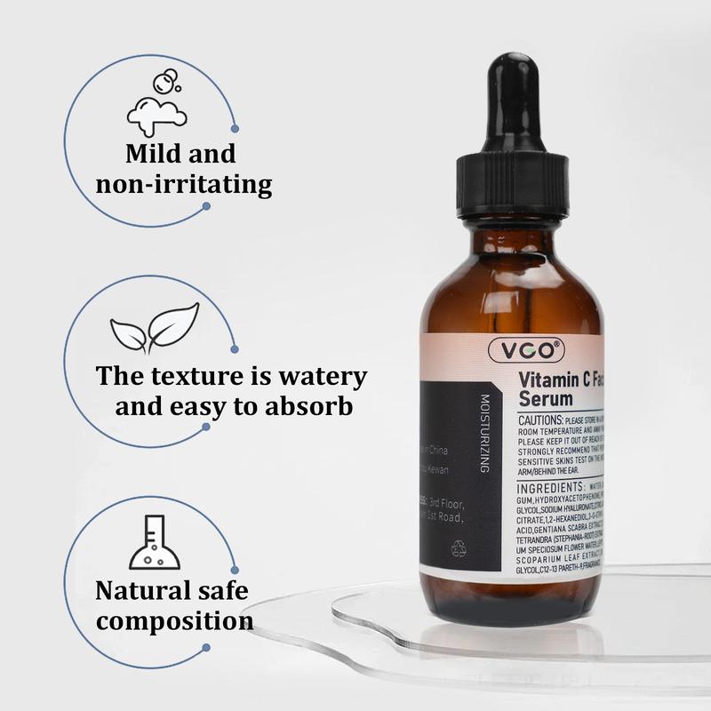 VGO Vitamin C Facial Serum Essence, 30ml   60ml-A2 Moisturize Skincare Daily Delicate Gentle Acne Cleanser Cream