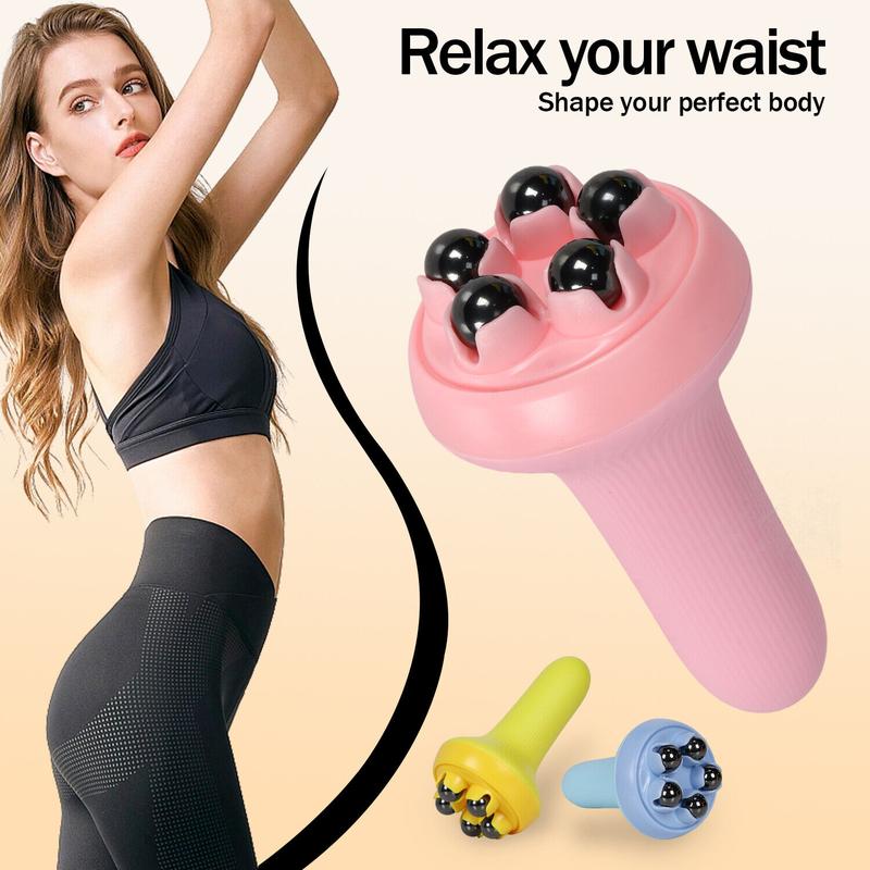 Handheld Body Sculptor with 5 Roller Ball 360 Degree Rotating for Neck Back Shoulder Pain Relief Body Care Stainless Steel Handle Comfort