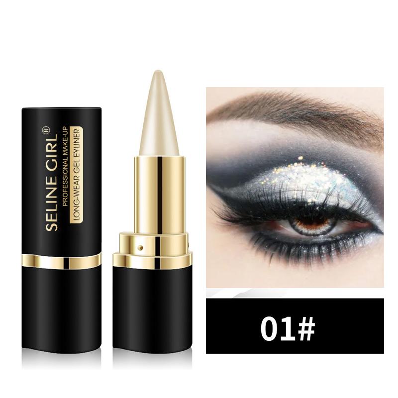 Black Eyeliner Pencil Waterproof Eye Enhancing Stick Solid Thick Gel Smooth 24 Hours Long Lasting Smoky Eye Liner, Cosmetic Beauty Lipliner, Quick Drying Eyeliner Pen, Professional Daily Makeup Accessories, Beetlejuice Makeup