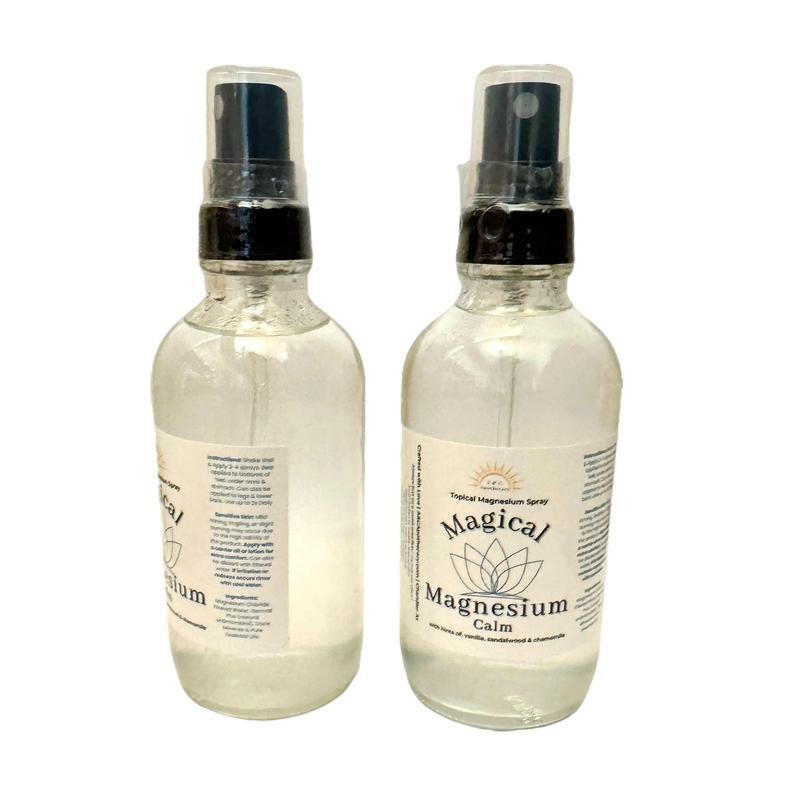 2 Pack of 4oz Magical Magnesium Topical Spray - SAME SCENT ONLY-  Magical Magnesium for daily use and overall wellness. Glass Bottle