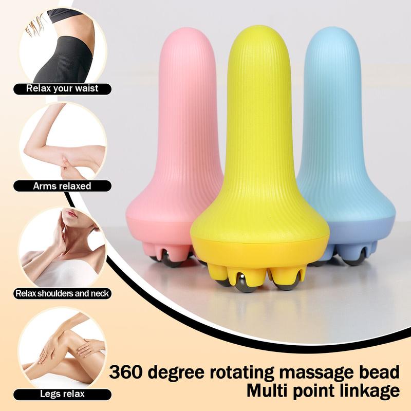 Handheld Body Sculptor with 5 Roller Ball 360 Degree Rotating for Neck Back Shoulder Pain Relief Body Care Stainless Steel Handle Comfort