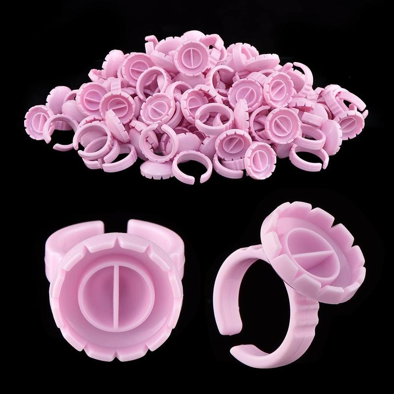 25pcs pack Glue Holder With Finger Ring, Eyelash Adhesive Holder, Makeup Tool For Women