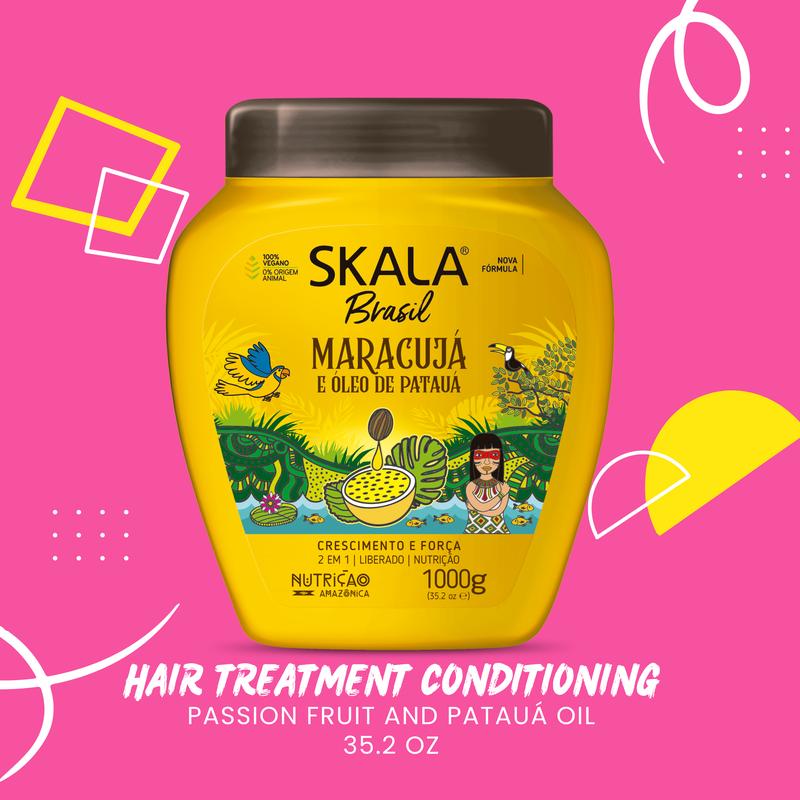 SKALA Hair Treatment Conditioning Cream 2 in 1 - Passion Fruit and Pataua Oil - Net 35.27 Oz (Pack of 1) 100% VEGAN