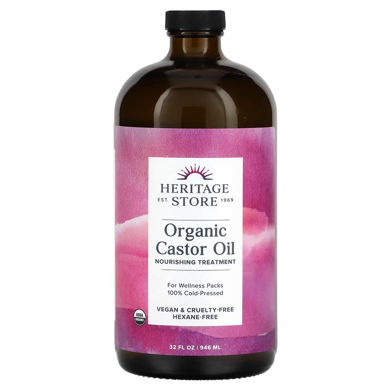 Heritage Store Organic Castor Oil, 32 fl oz (946 ml)