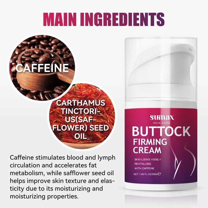 Caffeine Firming Buttock Cream, Deep Moisturizing Buttock Massage Lifting Cream, Daily Body Care Product for Women