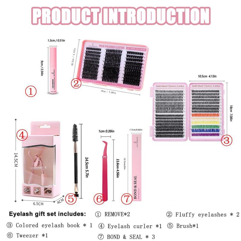 Individual False Eyelashes Kit, 11pcs set Mixed Length & Styles Natural Look Eyelash Extensions, Self Grafting Curl Eyelashes, Eye Makeup Enhancement Tool