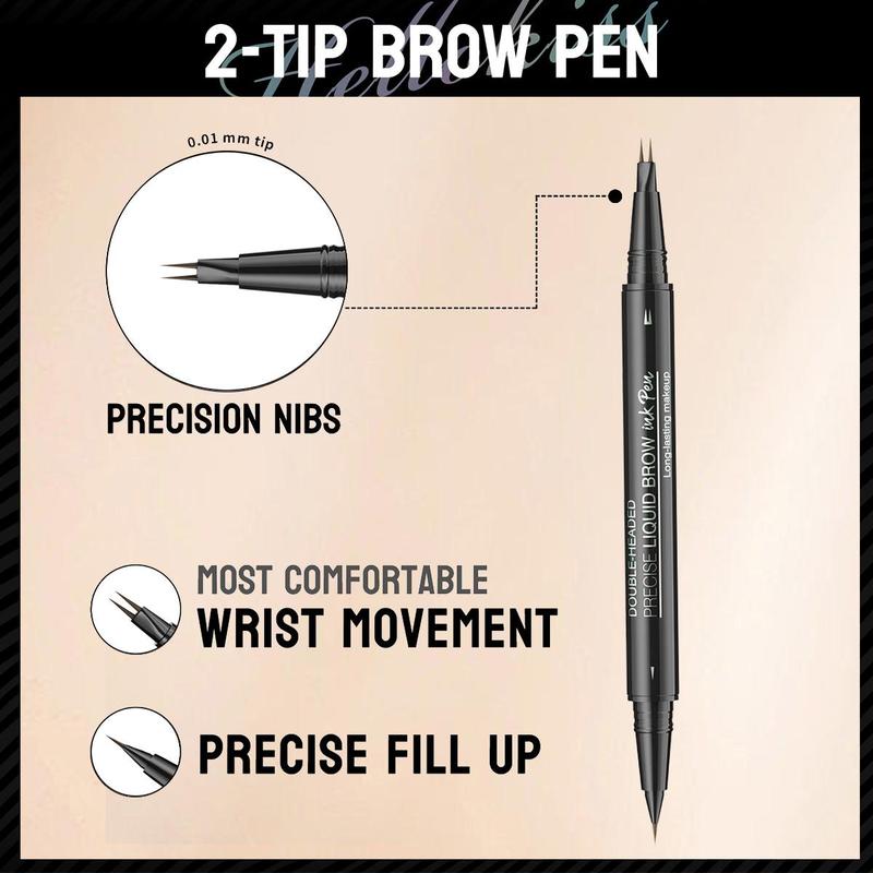 [Only $9.99!!!] Curved Eyebrow Pen - Eyebrow Pencil, Brow Pencil 2-in-1 Dual-Ended Microblading Eyebrow Pen with Micro-Fork-Tip and Precise Brush-Tip Create Natural Hair-Like Brows, Last All-Day