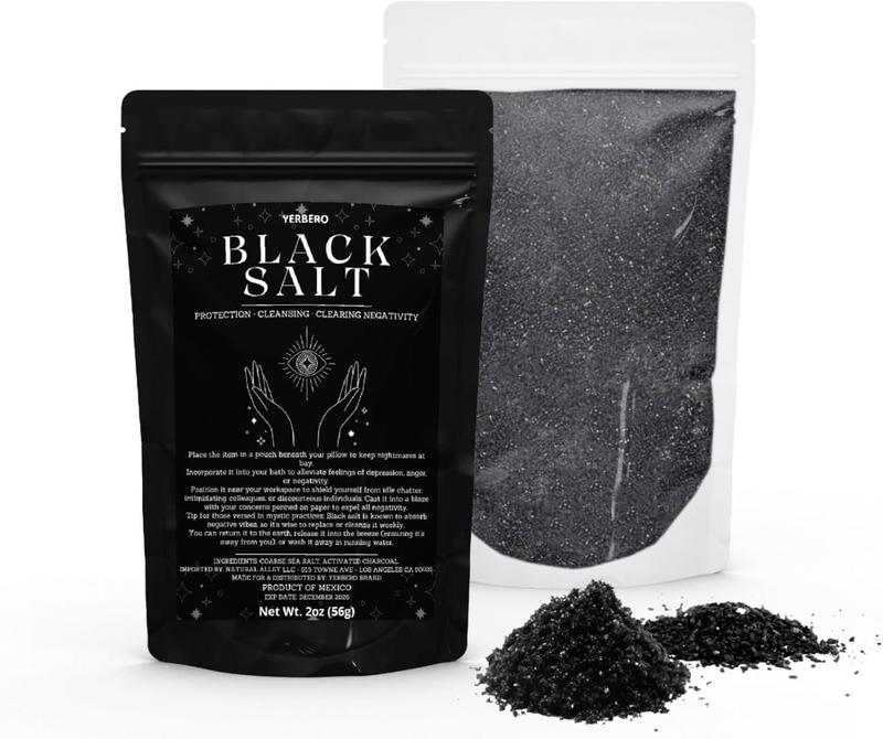 Black Salt for Protection  - Sal Negra - Essential Wiccan & Witchcraft Supplies for Rituals, Spells, and Purification - Premium Sal Negra for Brujeria, Spiritual Cleansing.