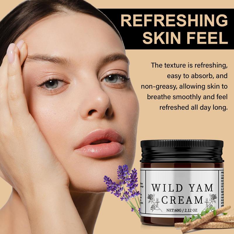 Wild Yam Cream, 2 Counts set Natural Moisturizing Cream for Women, Deep Moisturization Skin Care Product for Women & Men