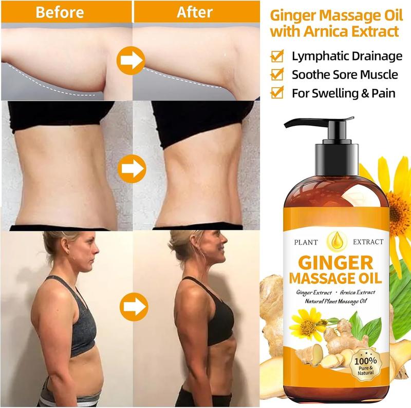 Ginger Oil Massage Oil for Massage ,Ginger Oil Lymphatic Drainage Massage,Sore  Massage Oil, Ginger  Oil for Gua Sha Massage with Arnica Oil-Warming,Relaxing,