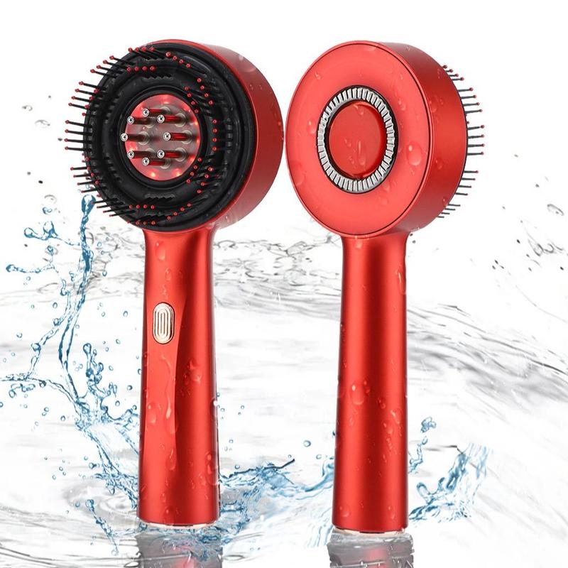 Portable Electric Hair Scalp Massager With IPX7 Waterproof, Cordless Hair Massage Comb With 3 Modes, Red Light Hair Care Comb With Essence Liquid Introduction Applicator, Comfort Hair Care Product For Home & Travel Use