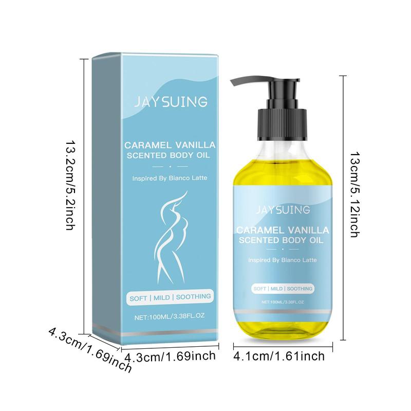 Caramel Vanilla Body Oil, 2 Counts set Moisturizing Body Massage Oil, Body Care Product for Women & Men, Skin Care Product for Daily Use