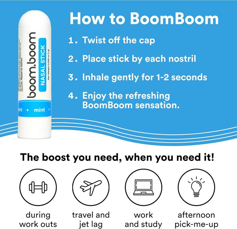 Nasal Stick inhalers (4 Pack) Boom Boom Powerful Essential Oil  Vapors | Featured on Shark Tank | Breathe In Life Carrier & Essential Oils,for nic