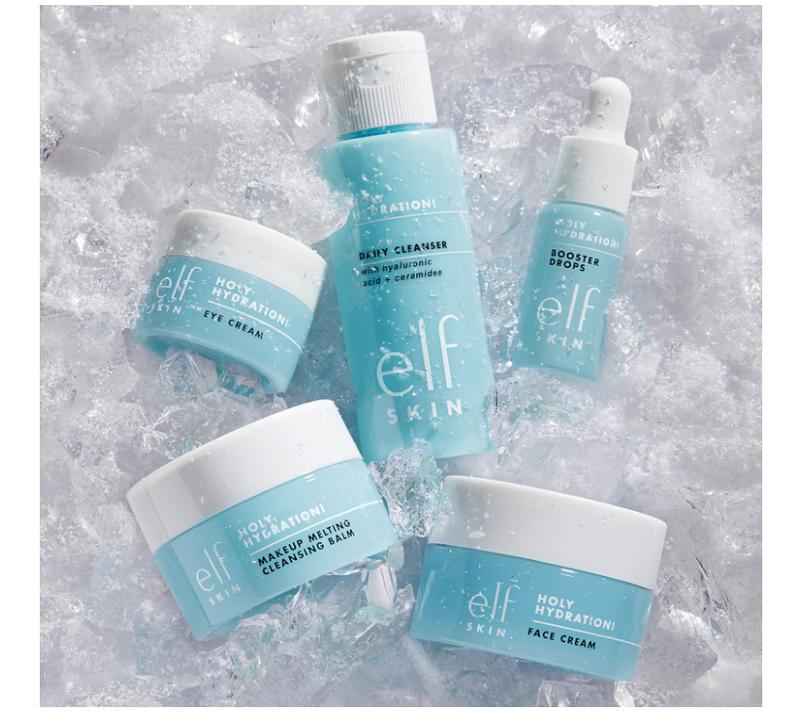 e.l.f. SKIN Hydrated Ever After Skincare Mini Kit, Cleanser, Makeup Remover, Moisturiser & Eye Cream For Hydrating Skin, Airplane-Friendly Sizes