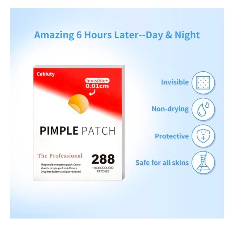 Pimple Patches for Face 288 counts, Hydrocolloid Acne Patches for Covering Zits and Blemishes, 2 Sizes of Ultra-Thin Spot Patch for All Skin Types