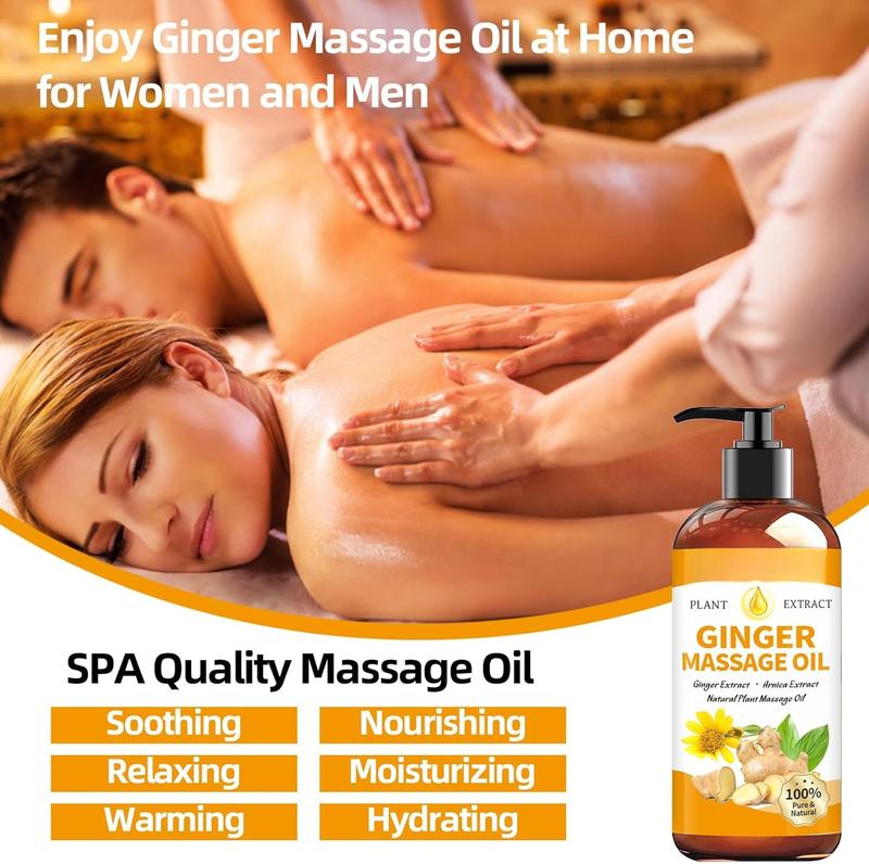 Ginger Oil Massage Oil for Massage ,Ginger Oil Lymphatic Drainage Massage,Sore  Massage Oil, Ginger  Oil for Gua Sha Massage with Arnica Oil-Warming,Relaxing,