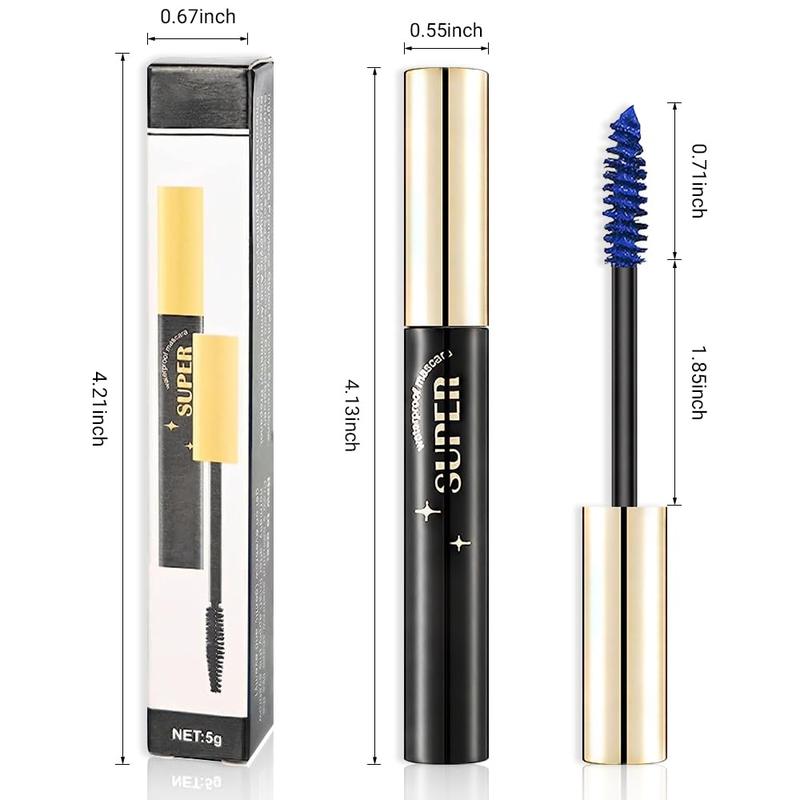 Colored Colorful Waterproof Mascara for Eyelashes Set,Blue White Black Brown Purple Long lasting Charming Voluminous Cruelty Free Vegan Eye Makeup (A-6Pcs 02#&03#&04#&08#&09#&11# Blue&Green&Purple, A)