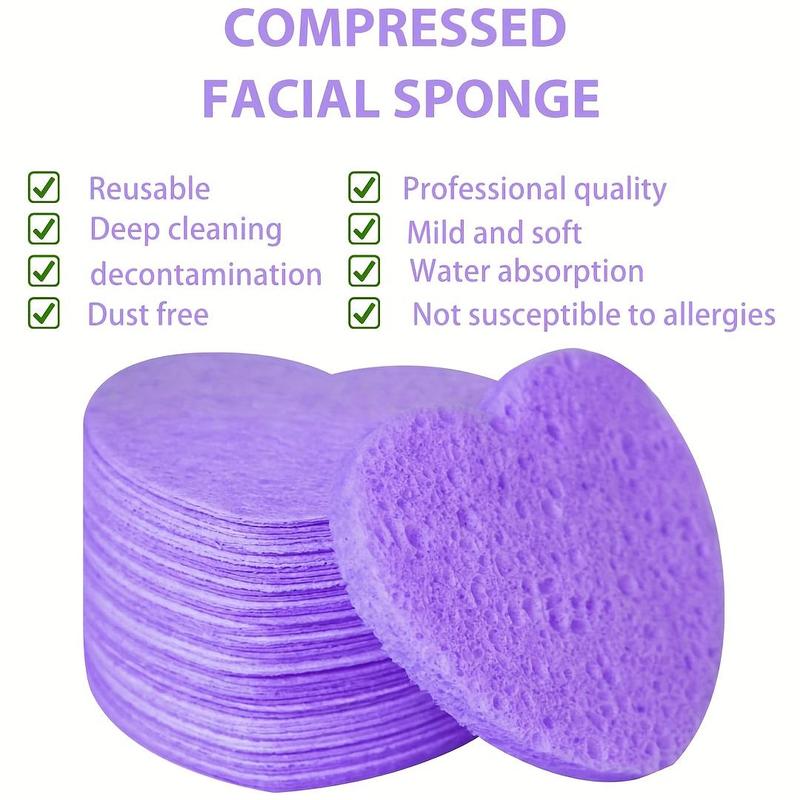 Heart Shaped Compressed Professional Cosmetic Spa Facial Sponges, 10 20 30pcs Soft Face Wash Sponge, Exfoliating Facial Cleansing Puff, Face Cleaning Tool for Home Travel