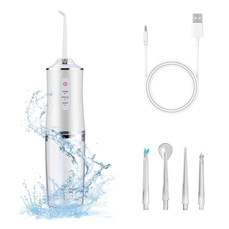 Electric Water Flosser Cordless for Teeth 3 Modes 4 Jet Tips Cleaning and Flossing Water Dental Portable Floss Irrigator Oral Water Flossed Rechargeable Tonsil Stone Travel Adults