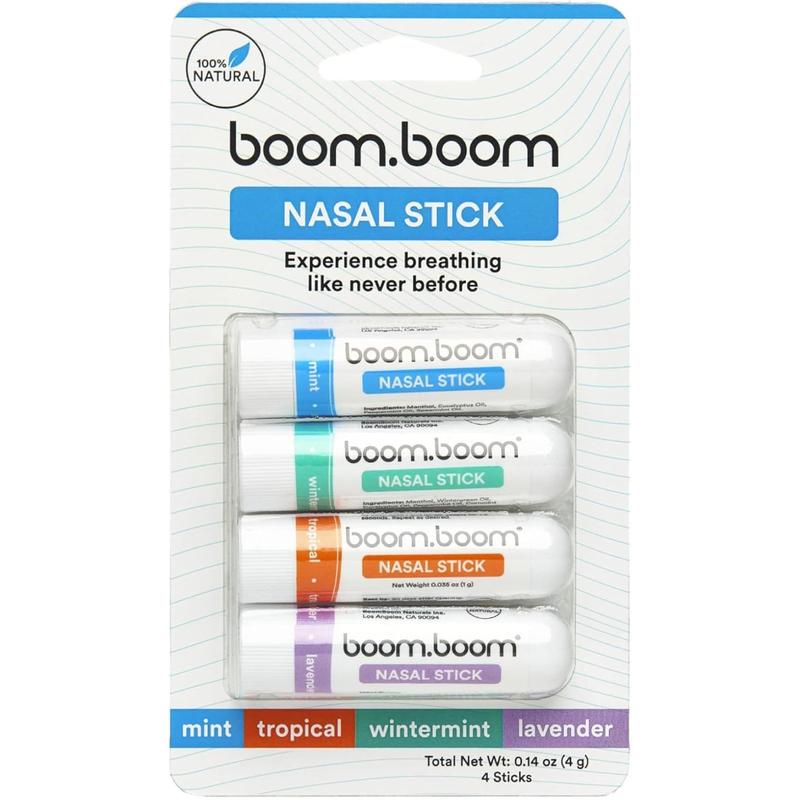 Nasal Stick inhalers (4 Pack) Boom Boom Powerful Essential Oil  Vapors | Featured on Shark Tank | Breathe In Life Carrier & Essential Oils,for nic