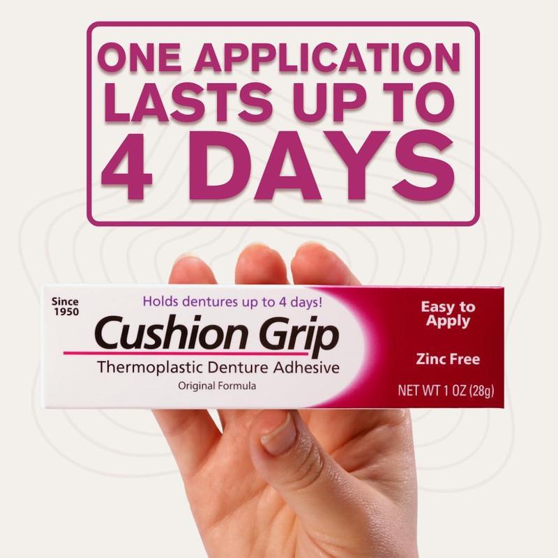 [NEW 2024 - COMBO 3 PACK] Cushion Grip - A Soft Pliable Thermoplastic Denture Adhesive for Refitting and Tightening 1 Oz (28 Grams) Oral Waterproof - BLACK FRIDAY SALE 51%