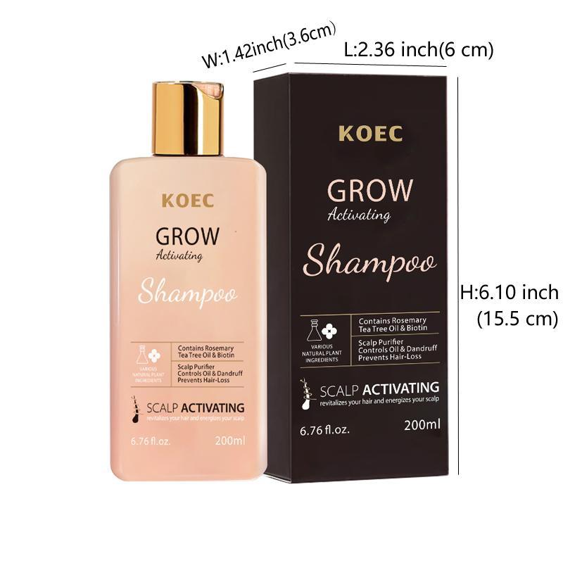 Grow Activating Shampoo, Biotin Hair Shampoo for Stronger, Thicker and Longer Hair, Soft and Shine, Hair Care & Styling Product