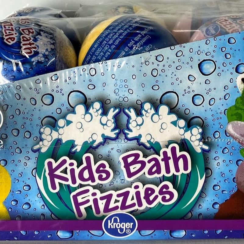 Kroger Kids Bath Bombs Bath Fizzies Set of 12 - Fun and Relaxing Bathtime Experience for Children and Teens - Skin Repair, Kit soap bath ball