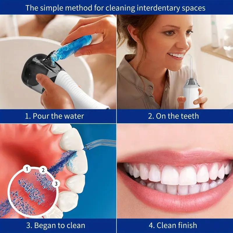 Portable USB Rechargeable Oral Irrigator, 1 Set Cordless Water Flosser with 7 Counts Nozzles, IPX7 Waterproof Oral Irrigator for Home & Travel