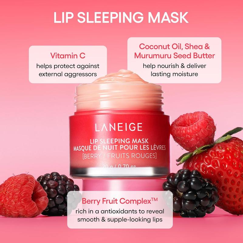 Lip Sleeping Mask: Nourishing, Hydrating, Vitamin C, Murumuru and Shea Butters, Antioxidants, Exfoliating, Dry Lips