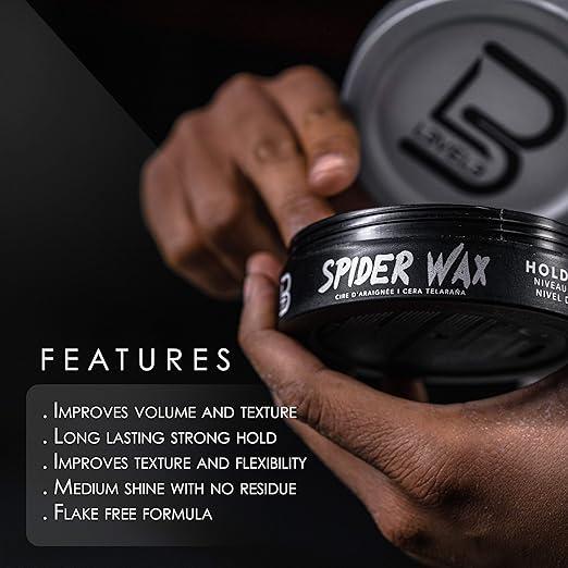 Level 3 Spider Wax - Long Lasting and Strong Hold Improve your Hair Volume and Texture - Level Three Hair Wax for Men Gel Haircare Clay