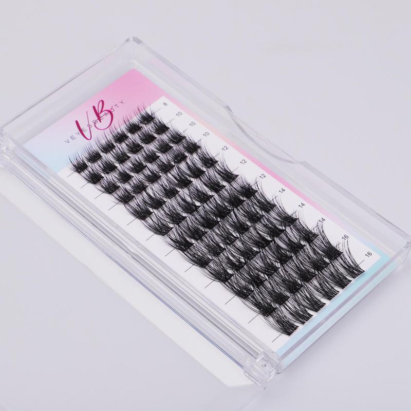 D Curl Mixed Size Individual False Eyelashes, 1 Box Natural Look Lashes for Eyelashes Extensions, Self Grafting Strip Eyelashes Individual Lashes Clusters, False Eyelashes Clusters