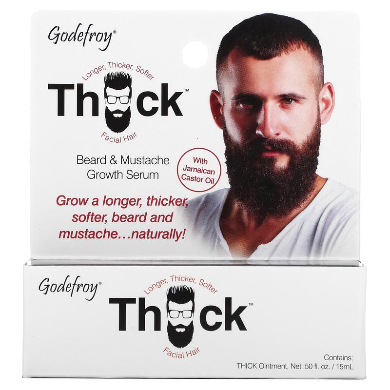 Godefroy Thick, Beard & Mustache Growth Serum, 0.5 fl oz (15 ml)