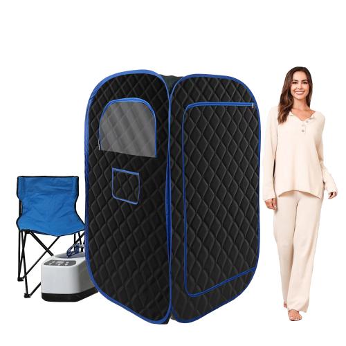 Portable Steam Sauna, Portable Sauna for Home, Sauna Tent Sauna Box with 3L Steamer with Remote Control and Folding Chair, Black,Christmas Selections,Thanksgiving, Black Friday, Cyber Monday, Christma